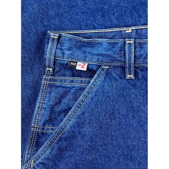 New Carhartt Mens Flame Resistant Signature Denim Dungaree FRB13 DNM 42 x 33 - Picture 9 of 16